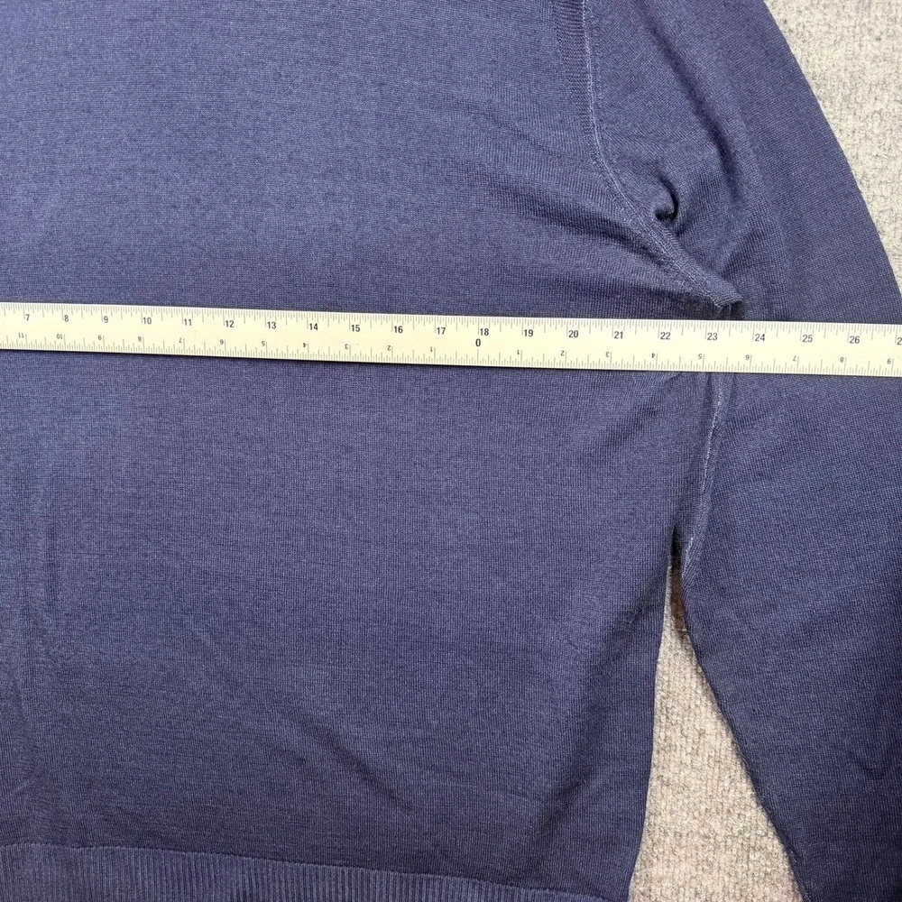 Neiman Marcus 100% Merino Wool Sweater Mens XL Navy Blue Crewneck Knit